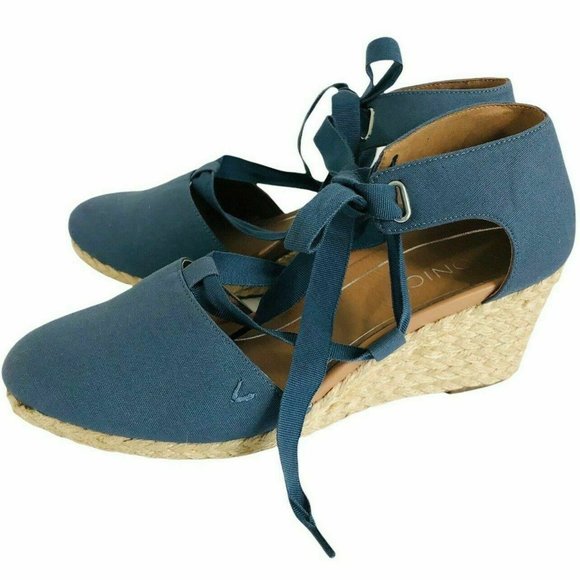 VIONIC Kaitlyn Espadrille blue  Wedge ribbon ties - Picture 6 of 10
